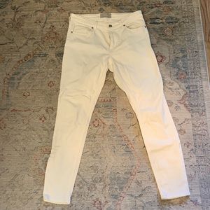 Everlane Mid Rise Skinny White Denim - size 28